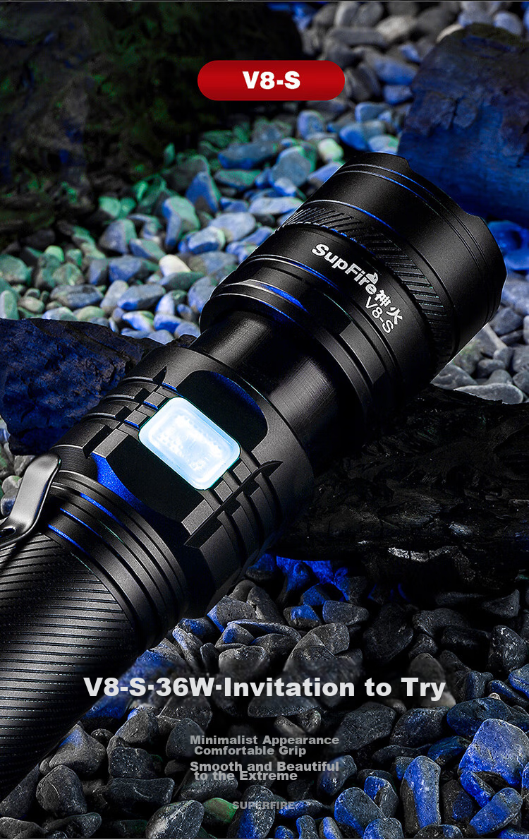 SupFire V8-S Flashlight, High-Intensity Torch, Compact Mini Zoomable Long-Range Ultra-Durable Bright Outdoor Cycling Lamp 20