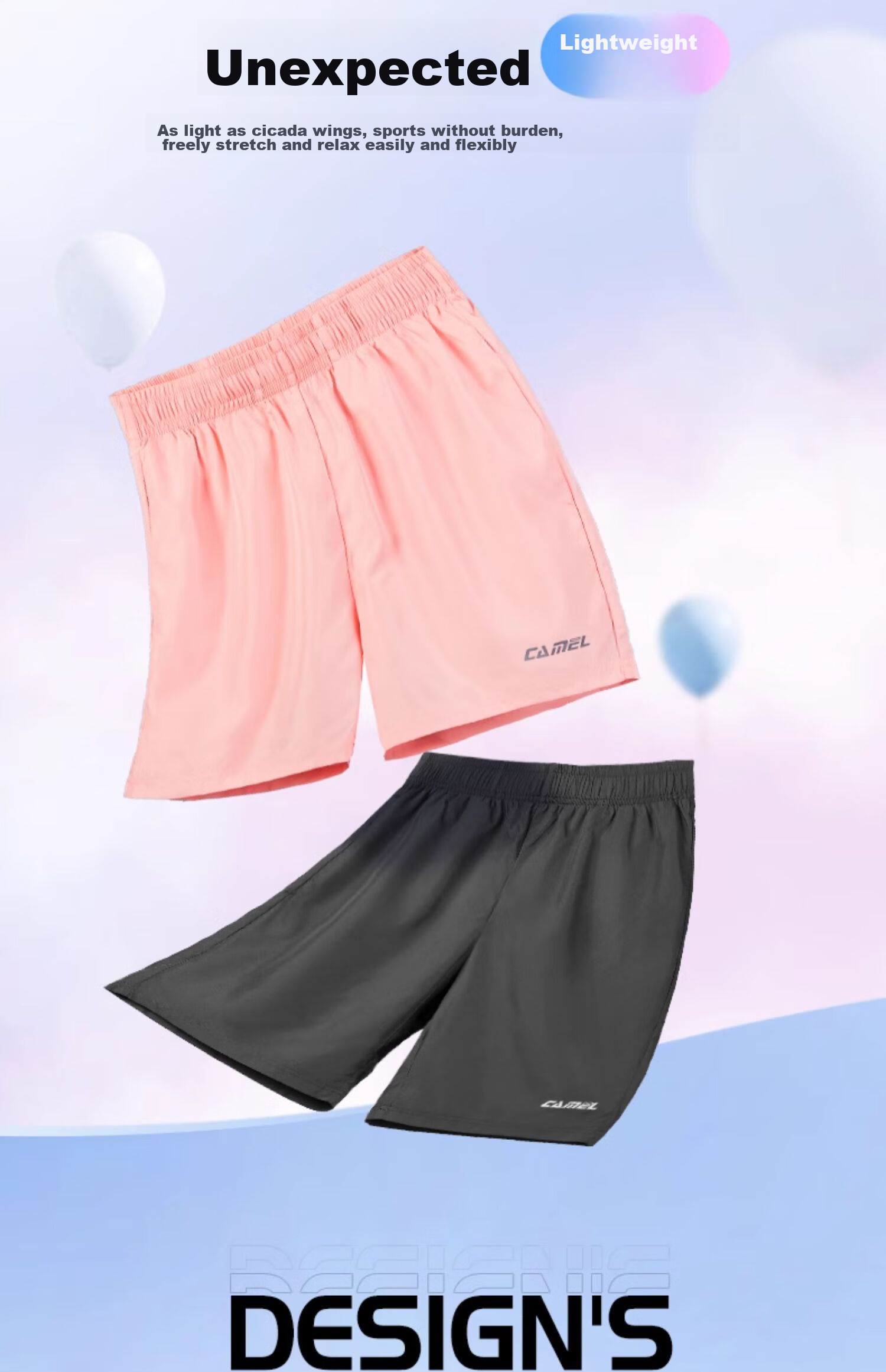 CAMEL Quick-Dry Shorts for Men, Summer New Style Breathable Casual Woven Running Sports Fitness Loose Ultra-Thin Five-Point Pants 4