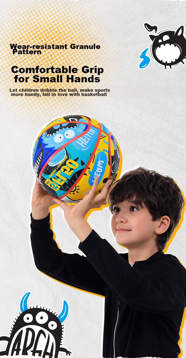 JD Original Yueyong No. 5 Rubber Basketball for Children's Elementary School Training, Indoor And Outdoor Size 5 Ball 7