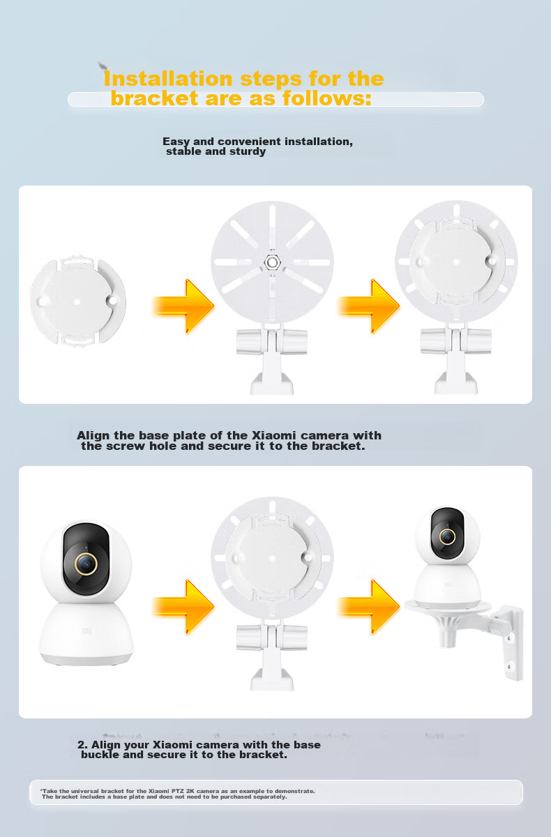 Trendsetter Compatible with Yingshi Camera Bracket, No Drilling Required, Suitable for C6c/h6c/cp1/H4/c6wi/C6T/C7, Qingxiaodou D220/D210 Surveillance Fixed Wall-Mounted Hanging Inverted Bracket 5
