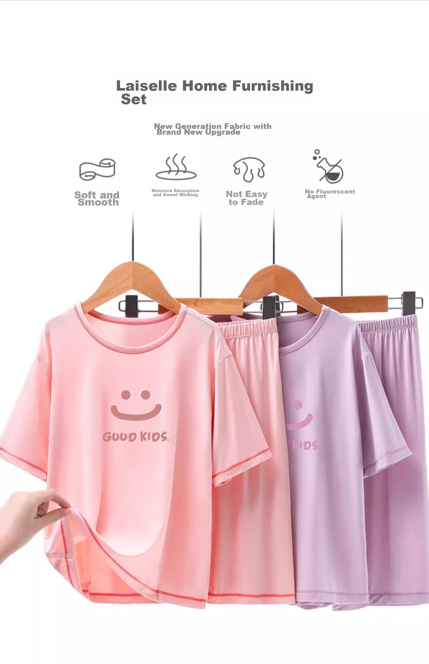 LangSha Children's Pajamas, Boys And Girls Spring And Summer Thin Home Wear Set, Lightweight Breathable for Older Children And Babies, Air Conditioning Clothes, Size 110 1