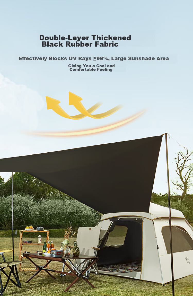 JD Original Lightweight Tent And Canopy Two-In Pro Version, Black Gel Sun Protection, Fully Automatic Quick-Open, Park Outdoor Camping Equipment 3