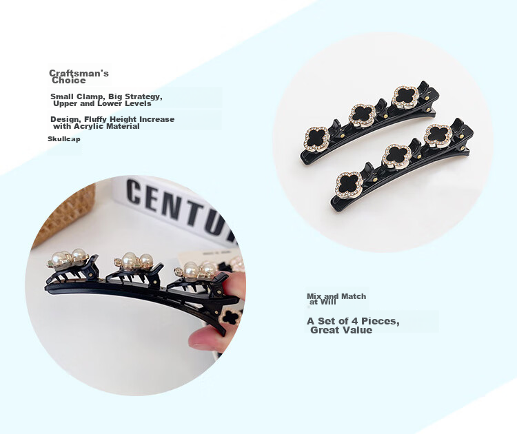 CHIMERA 2 Pieces Bangs Side Clips, Korean Internet Celebrity Barrettes, Duck Bill Clips for Women, Hairpins, Mid-Autumn Festival Gift 19