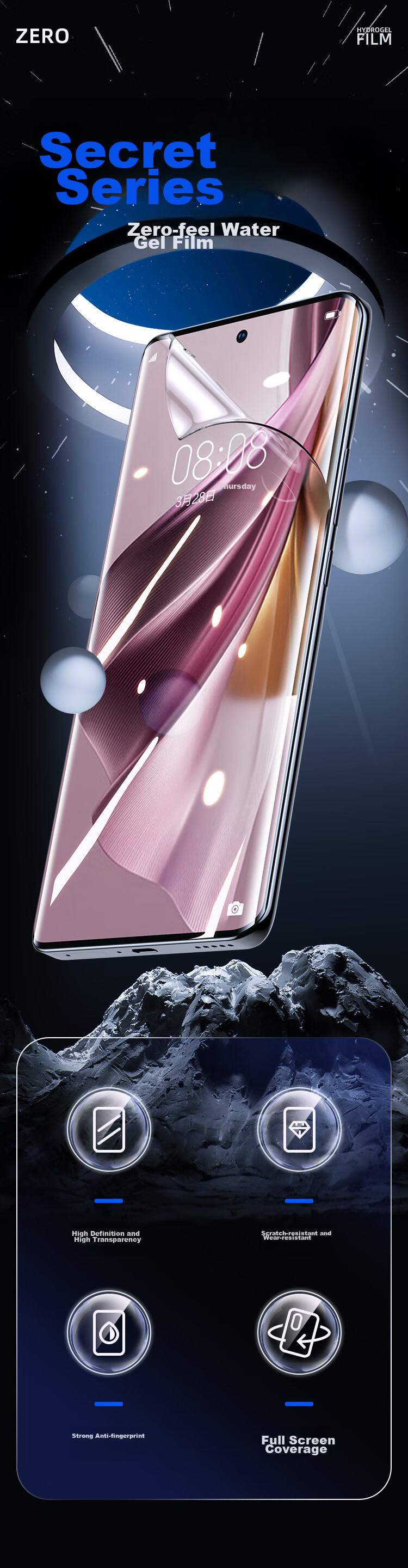 BIAZE [Full Screen Nano 2 Pieces] Hydrogel Soft Film for OPPO Reno11Pro/reno10pro/+ Phones, Non-Tempered High-Definition Anti-Fingerprint Protective Film JM733 4