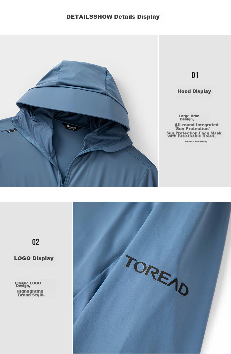 TOREAD Ice Silk Knit Sun Protection Shirt for Men, Breathable Spring And Summer UV-Resistant UPF50+ Sunscreen Jacket Skin Coat 37