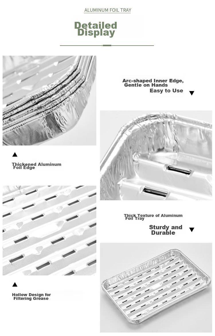 Suncojia Barbecue Griddle, Deep Stainless Steel Tray, Rectangular Plate for Home Use, Fish Grilling Pan, Dinner Plate, Steaming Tray, Two Pieces 10