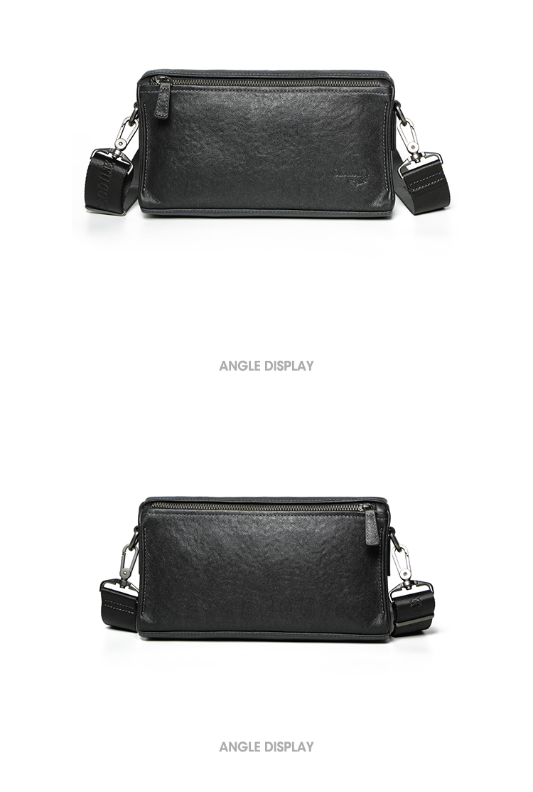 CROCODILE Men's Handbag, Top-Grain Leather Messenger Bag, Trendy Retro Horizontal Crossbody Bag, Birthday Gift for Boyfriend, 1363 17