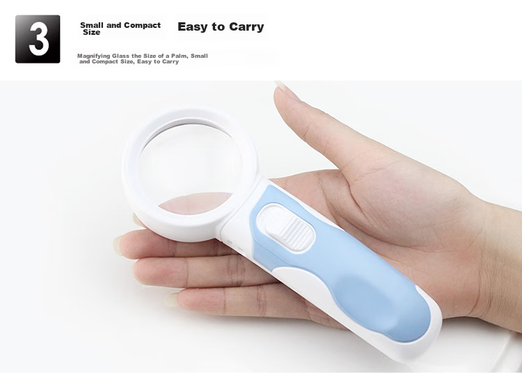 MIXOUT Handheld High-Definition Reading Magnifier with 5x Magnification, 90mm Large Aperture, Clear View, And LED Light 9