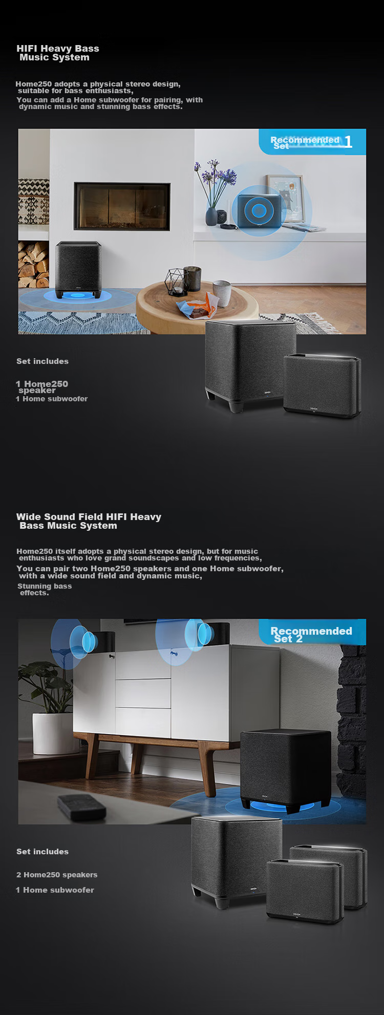 DENON HOME 250 Wireless Hi-Fi Speaker, Desktop Mini Speaker, WiFi Bluetooth USB Stereo Pairing Aux And Multi-Room Music, Black 7