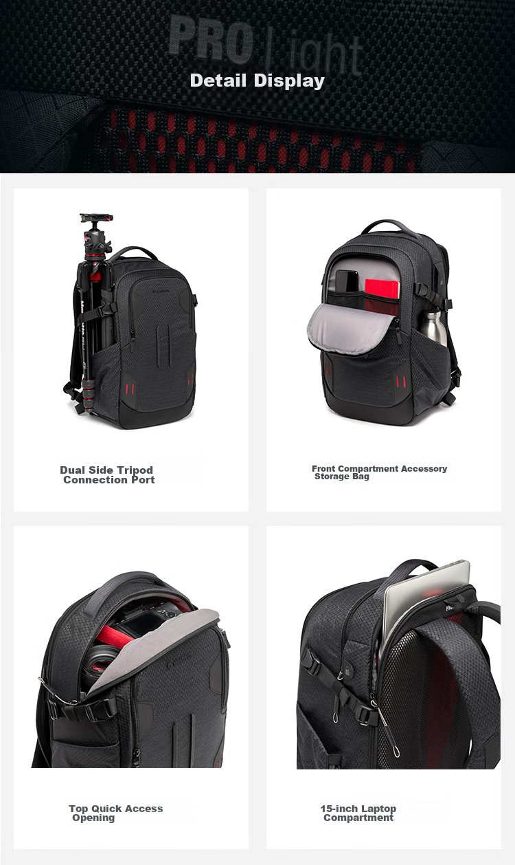 Manfrotto Master Backpack, Small Size, Master Series MB PL2-BP Backpack, DSLR Mirrorless Camera Portable Photography Bag 9