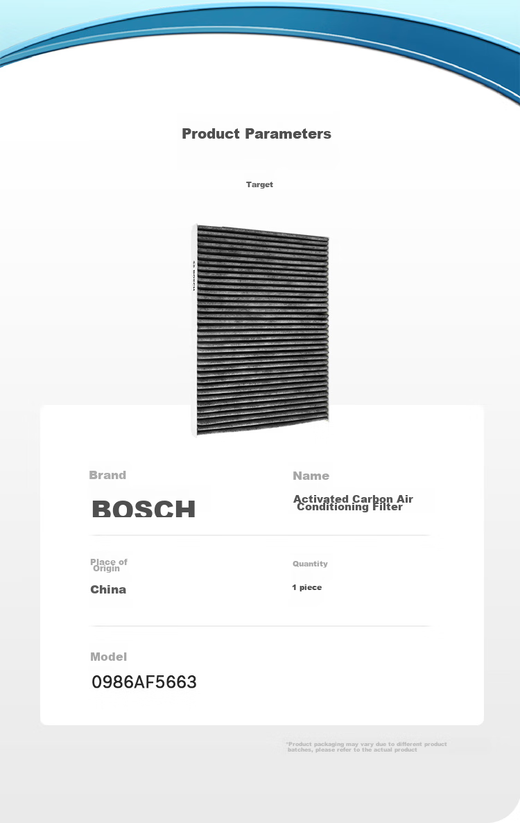 BOSCH Air Conditioning Filter Element 5663, for Eian S, Chuanqi GA4, GA6, GA8, GE3, GM8, GS3, GS4, GS5, GS7, GS8, M8 10