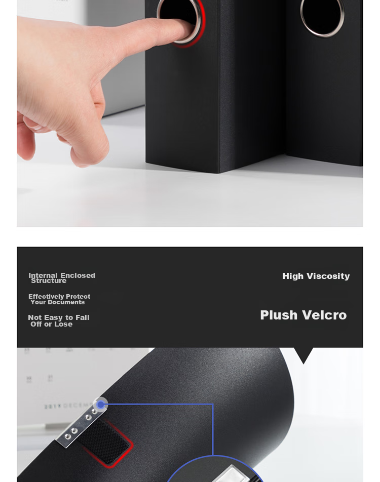 Deli 10 Pieces, 55mm A4 Thick PP Velcro File Box, Document Box, Data Storage Box, Voucher File Organizer, Office Supplies, Accounting Supplies, 27036 Black 9