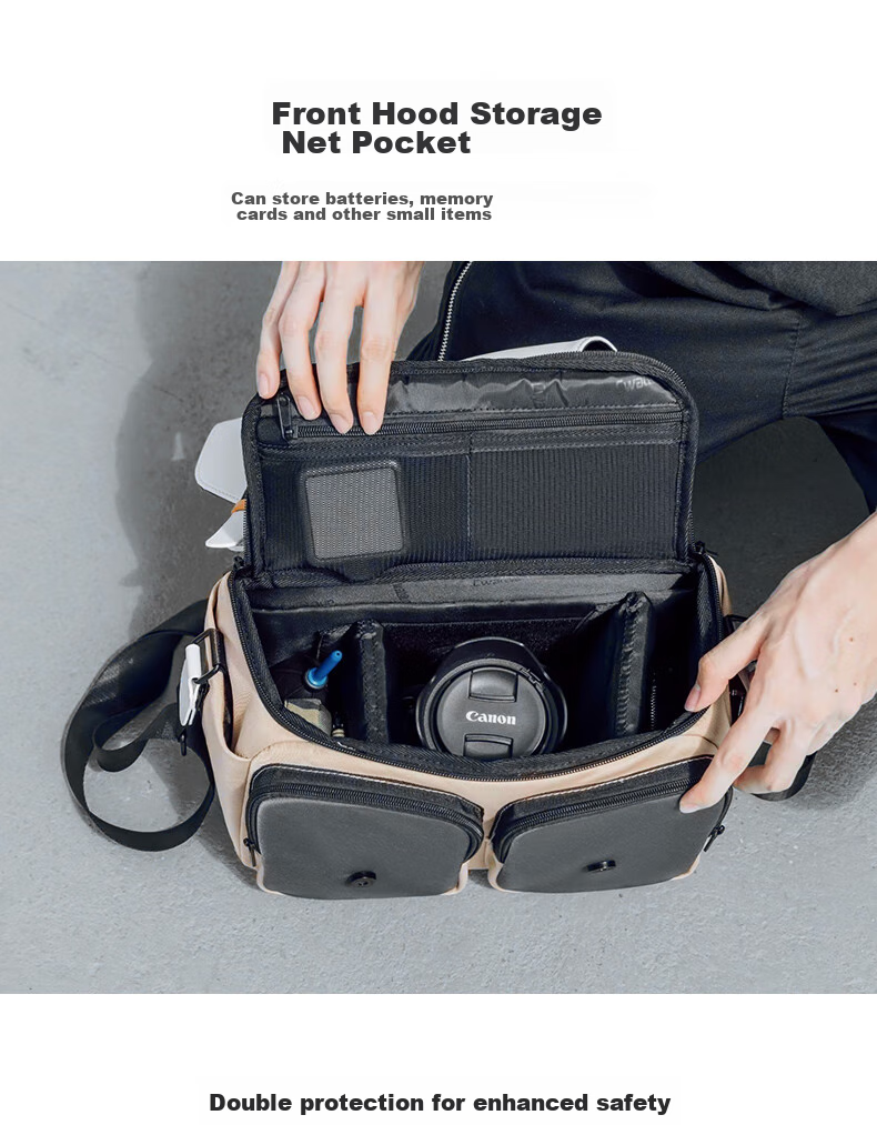 CWATCUN Shoulder Camera Bag, Japanese Style Portable Casual Mirrorless DSLR Camera Bag, Professional Crossbody Bag Suitable for Fuji, Canon, Sony, Nikon Camera Bags 8