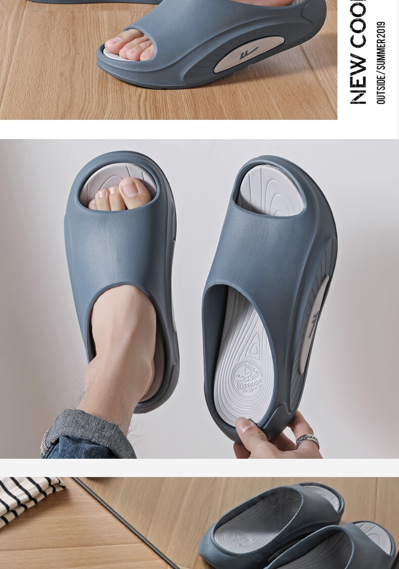 Huili Men's Slippers, Summer Outdoor Non-Slip Quick-Drying Beach Shoes, Home Sports Sandals, HL02251 White And Black, Size 40-41 9