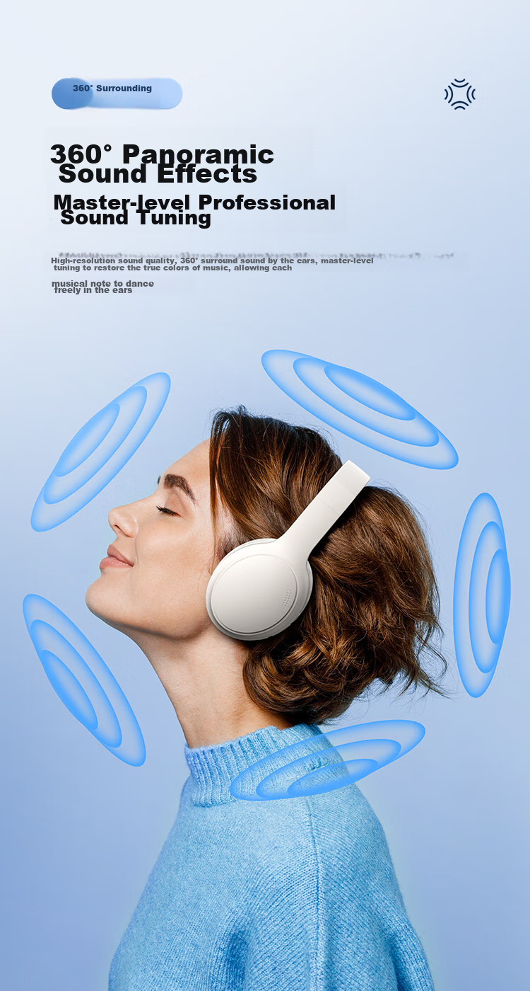 ENKOR EW28 Active Noise-Cancelling Wireless Bluetooth Headphones with Long Battery Life And High Sound Quality for Mobile Phones, Computers, Gaming, Online Classes, Music And Entertainment 4