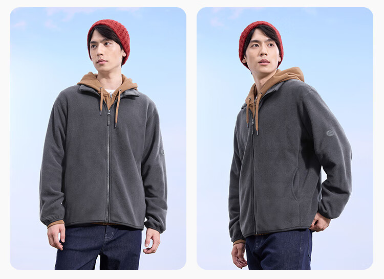 JD Jingzao Men's Jacket Fleece Lined Winter Thickened Black M 10