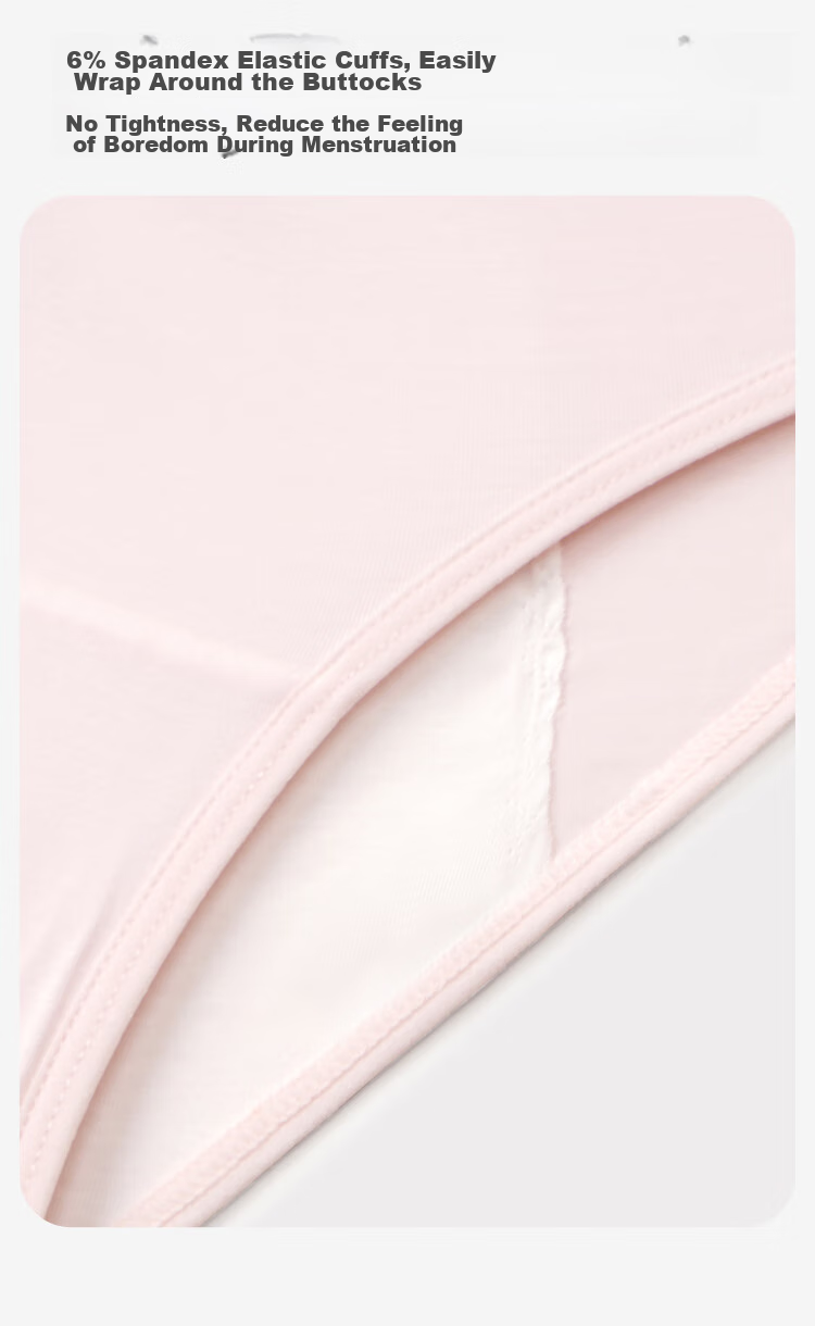 Jiusuiban Girls' Menstrual Underwear, Three-Layer Wide Leak-Proof Panties, Tummy Protection Shorts, Moisture-Wicking A-Class Triangle Briefs 12