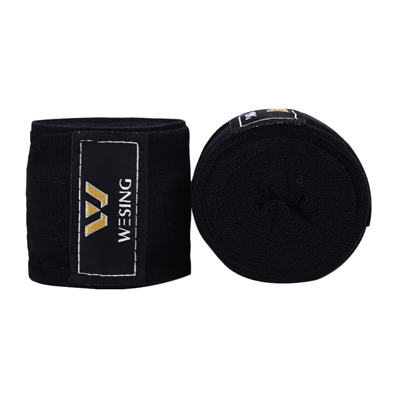 Jiurishan Boxing Hand Wraps, Boxing Gloves Wraps, Sanda Fighting Muay Thai Hand Wraps [Black 3-Meter Elastic Cotton]