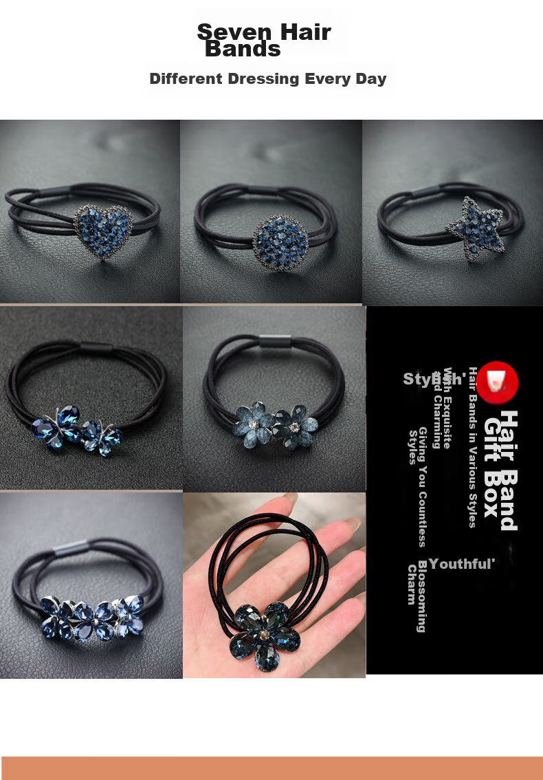 Gunai One-Week Hair Tie Hair Accessory Elastic Hair Band Hair Rope Set Valentine's Day Gift for Girlfriend 4