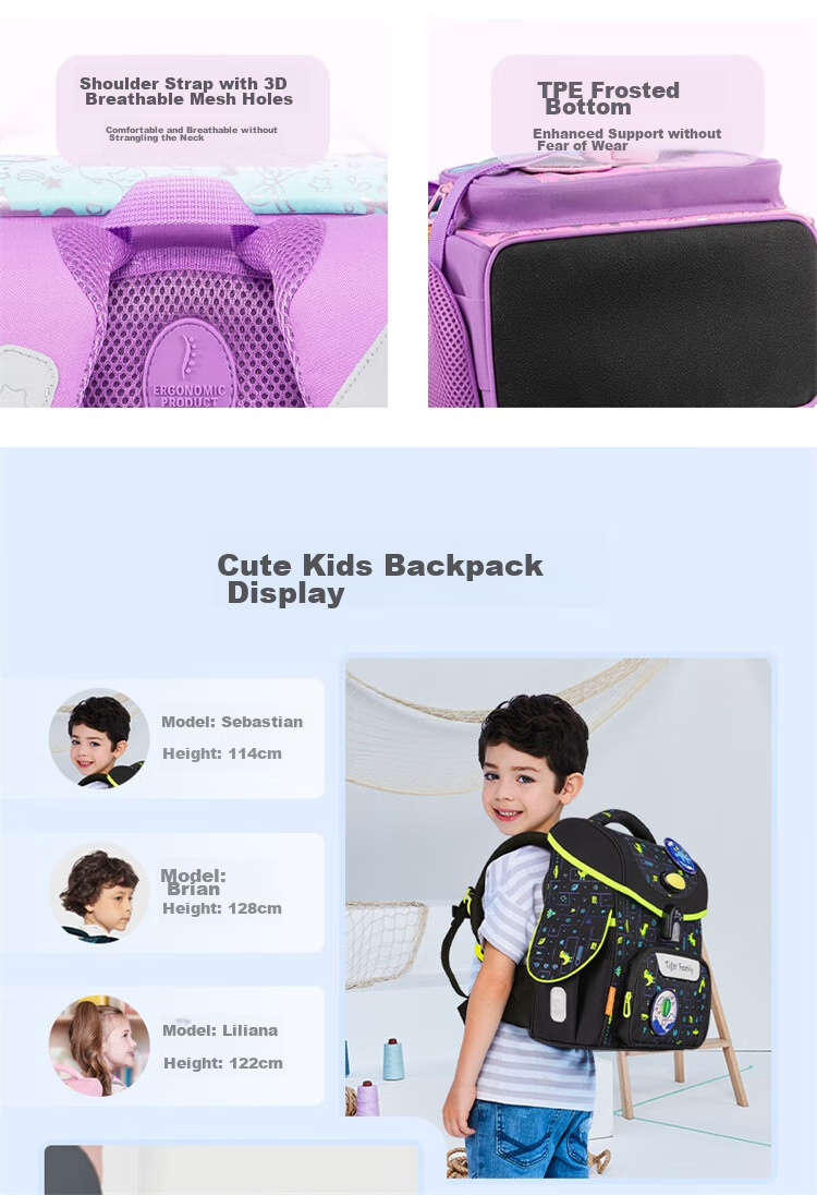 TigerFamily Primary School Backpack for Grades 1-3, Spine Protection And Load Reduction Children's Backpack, Double Shoulder Bag 23