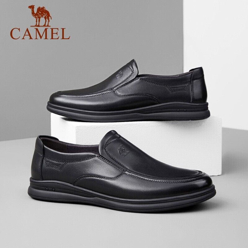 CAMEL Бизнес повседневные туфли, мужские кожаные лоферы, артикул A132287560-1, черный, размер 39