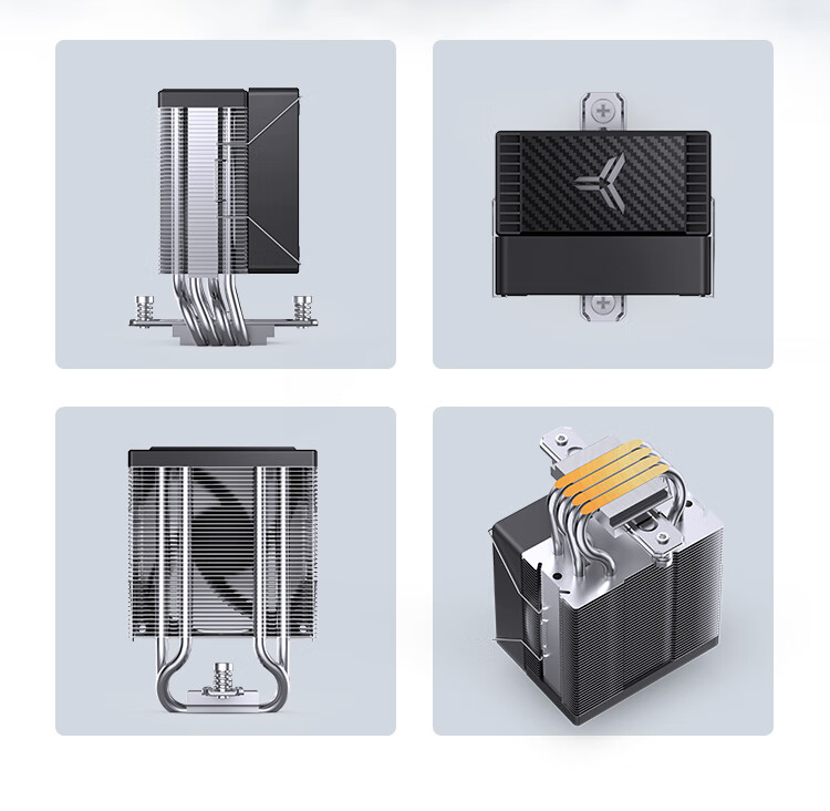 JONSBO CR-1400EVO Color Edition CPU Air Cooler (Nickel-Plated 4 Heat Pipes/RGB Lighting Effects/PWM Fan/130mm Height/Multi-Platform/Thermal Paste Included) 12