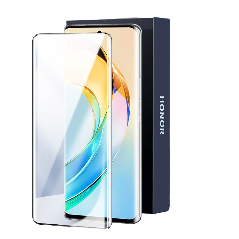 Baozou [Compensation for Defective Products] Suitable for Honor X50 Tempered Glass Screen Protector, Honor X50 Phone Film, Honor Curved Full-Screen Coverage High-Definition Anti-Scratch Anti-Fingerprint Protective Film