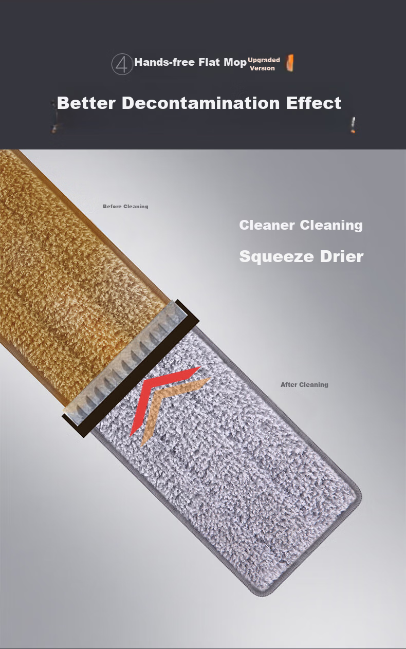 Dawei Flat Mop, 36cm, with Two Cloth Strips And Bucket, No Hand Washing Required, Thickened Mop, Suitable for Both Dry And Wet Use, Squeegee Z9 5
