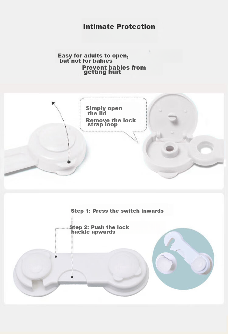 Aibaoshi Baby Child Lock Drawer Latch Safety Lock Anti-Baby Pinch Anti-Opening Pull Door Refrigerator Cabinet Lock, 6 Pieces, S527 8