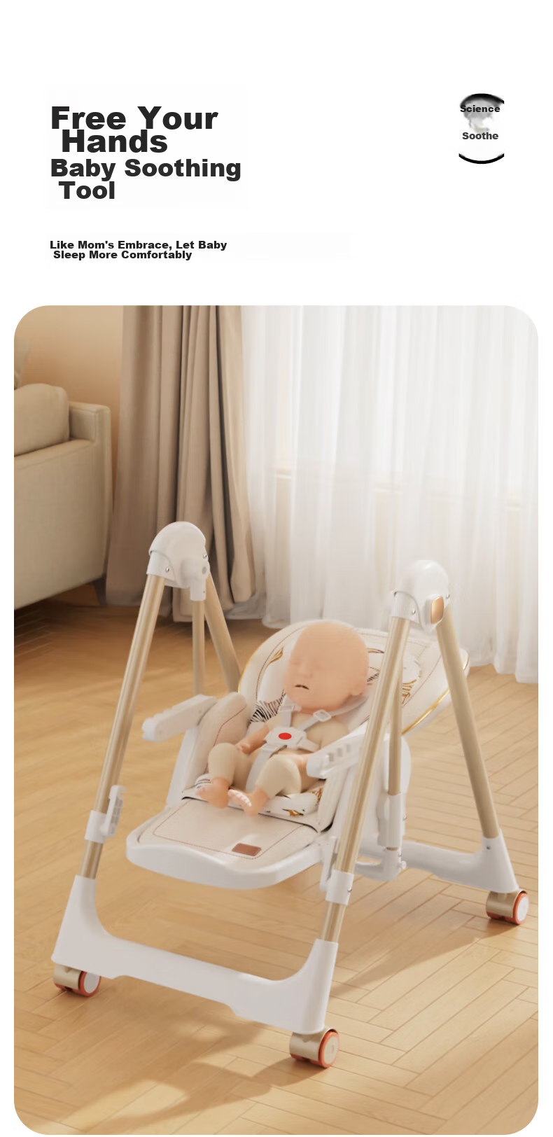 BeBeMorning Baby High Chair, Infant Feeding Chair, Foldable Dining Table And Chair Set, Lightweight Home Use Chair 5