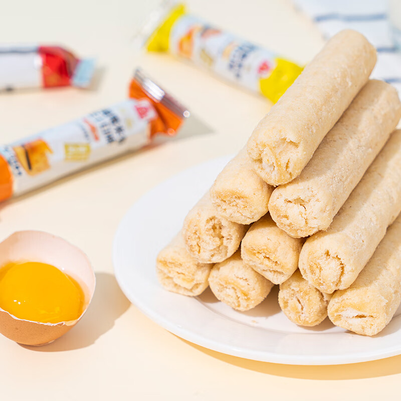 北田中国台湾蒟蒻糙米卷谷物能量棒儿童休闲膨化食品 蛋黄味160g×1袋