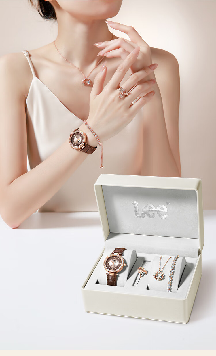 Lee Women's Watch, Simple Leather Strap, Compact Vintage Light Luxury Quartz Watch, Birthday Gift, 2026 New Model M498, Brow 3
