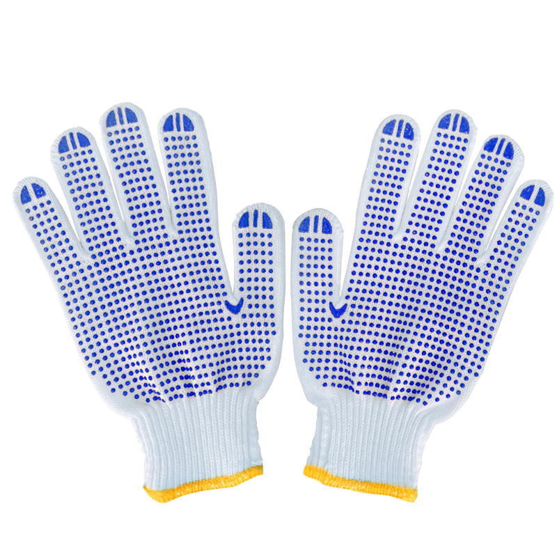 Shengfang Dotted Work Gloves, Thick Cotton Lining, Non-Slip, Wear-Resistant, for Construction Sites, Labor Protection, 600 Dots Per Pair, 12 Pairs