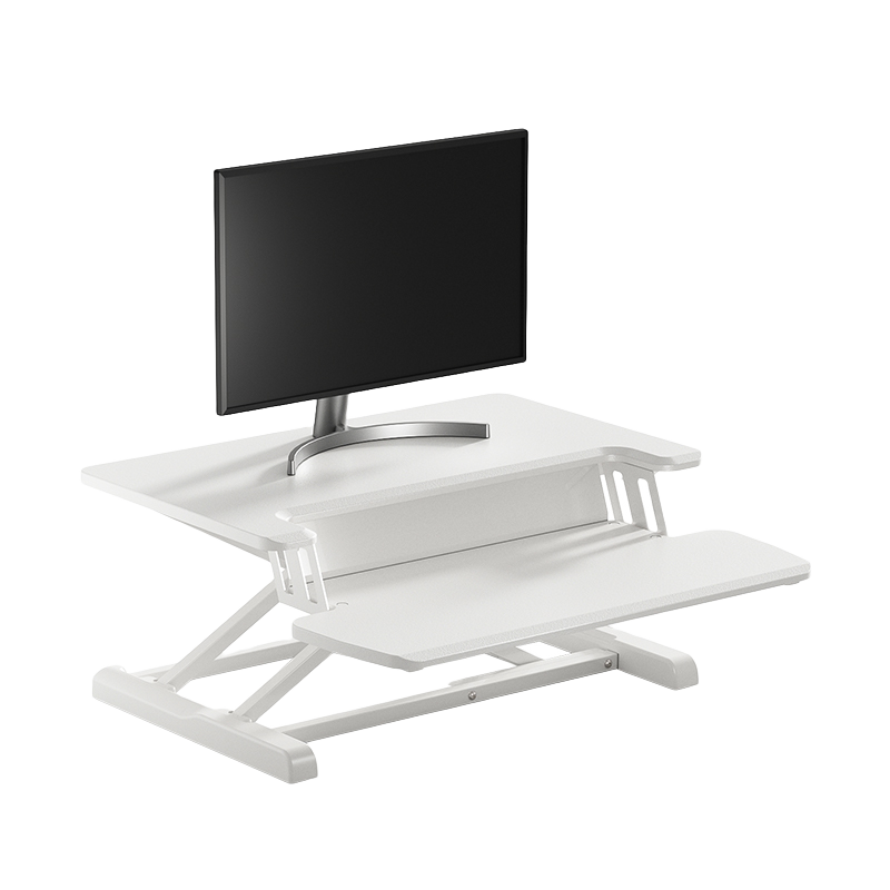 Brateck Beihu Height Adjustable Desk, Computer Desk, Standing Desk Converter, Office Workstation, Desktop Writing Table, Standing Lift Support, Monitor Stand, Mingxing Model White