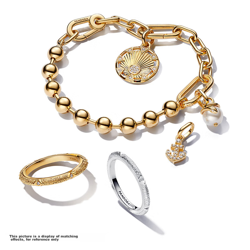 Pandora ME Series Casual Starry Ring, Gold And Silver, Stackable, Gift for Girlfriend on Birthday