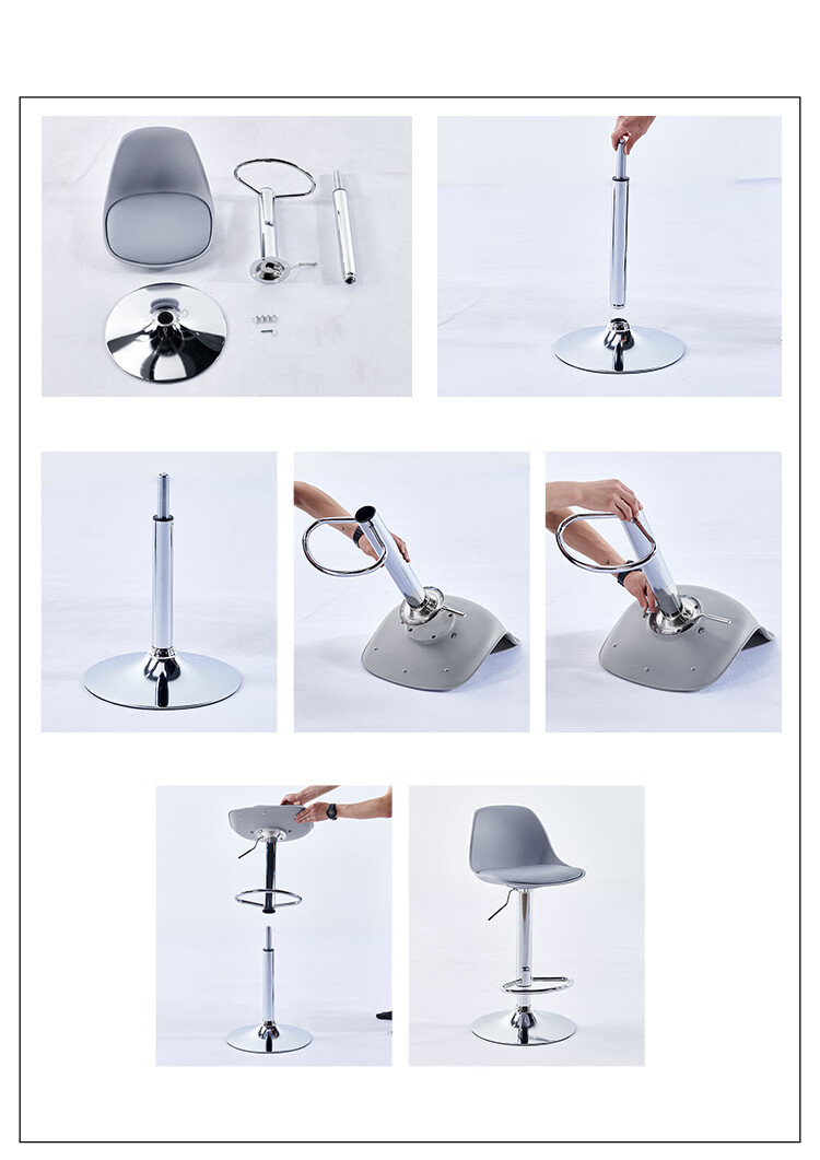 Huakaizhixing Bar Stool, High Chair, High Stool, Adjustable Height Bar Stool with Backrest, Home Chair, Large Base, BY520 25