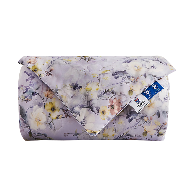 FUANNA Silk Comforter, 100% Silk Duvet, Antibacterial Spring And Autumn Quilt, Double-Size Air Conditioning Quilt Insert, Approximately 4 Jin (2 Kg), 203*229cm