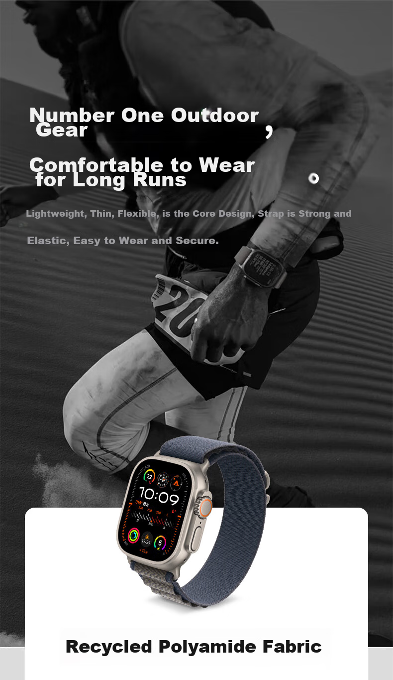 Mashi Compatible with Apple Watch Band, Apple Watch Ultra 3/iWatch Series 11/10/9/8/7/SE, Nylon Woven Blue, for 44/45/46/49mm 5