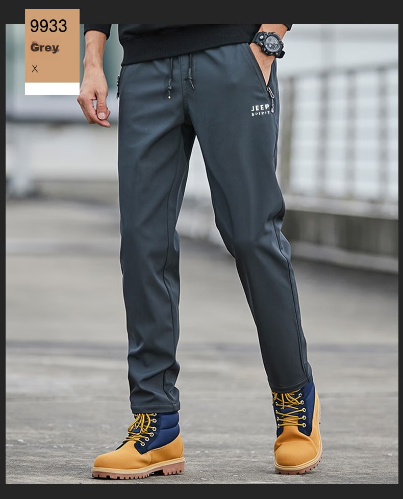 JEEP SPIRIT Men's Sports Pants, Spring And Autumn Casual Trousers, Loose-Fitting Tactical Long Pants, Outdoor Long Pants for Men, Gray, 2XL 15