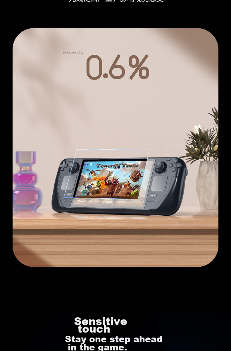 BIAZE Screen Protector for Steam Deck/OLED, AR Anti-Glare Film, Dust-Proof Sticker, High-Definition Anti-Fingerprint Nano Tempered Glass Film for Gaming Console 4