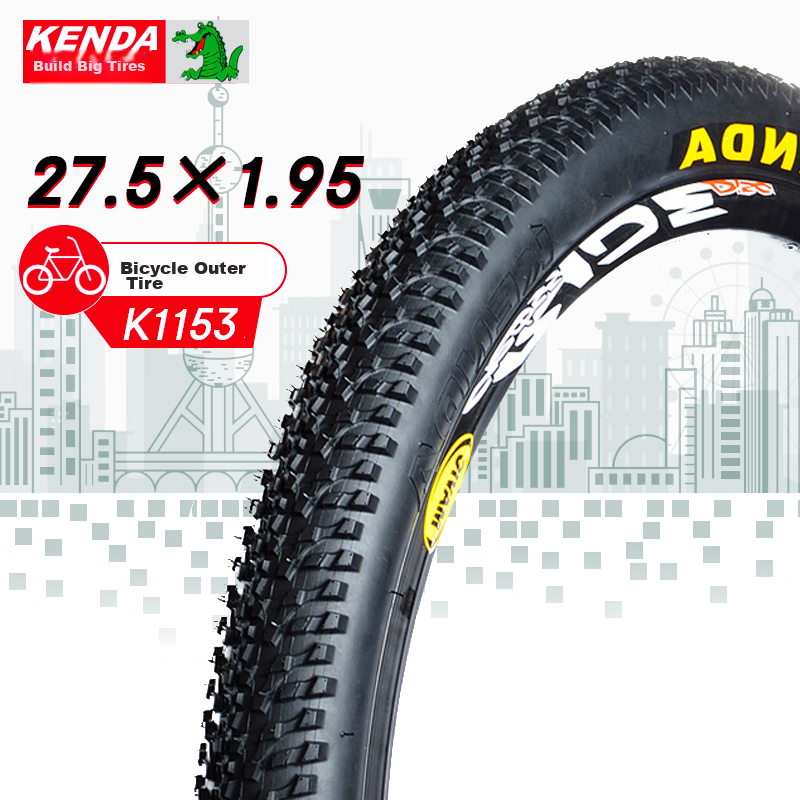 Велосипедная покрышка KENDA K1153, 27.5*1.95, для горного велосипеда, с крупными частицами, износостойкая, для бездорожья, с большим рисунком протектора, для переднего и заднего колеса, черная