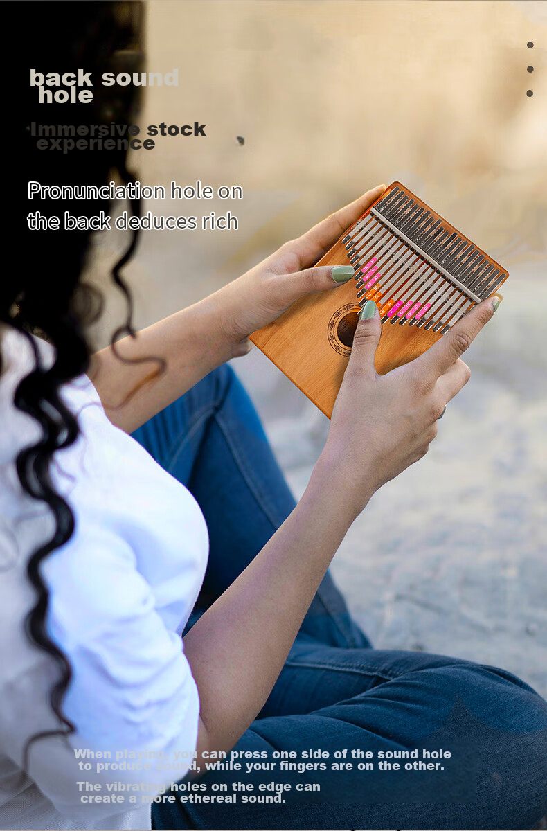 Asasi 21-Key Kalimba Thumb Piano for Adults And Children, Beginner Finger Piano Gift Portable Musical Instrument Peach Electric Case Model 5