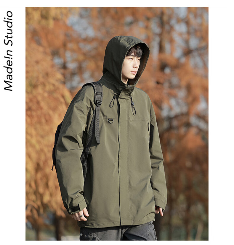 Foss Phil Men's Jacket, Spring And Autumn Outdoor American-Style Casual Coat, Workwear Loose-Fitting Menswear Clothing, 2365 Army Green M 11