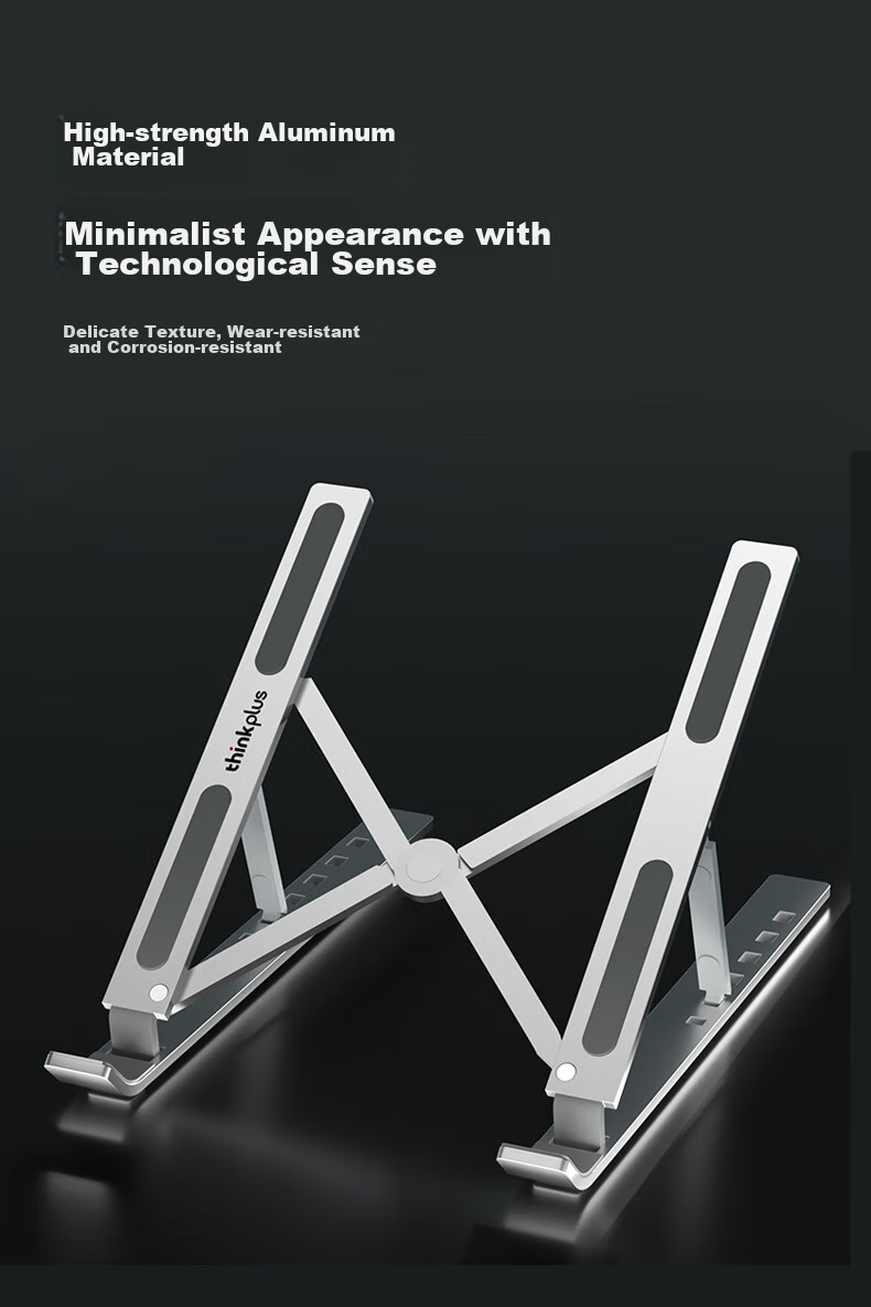 ThinkPad Lenovo Laptop Stand, Computer Desk Stand, Cooling Pad, Portable Vertical Aluminum Alloy Riser, Suitable for Apple And Lenovo ThinkBook14+, 11-17.3 Inches, Silver 3