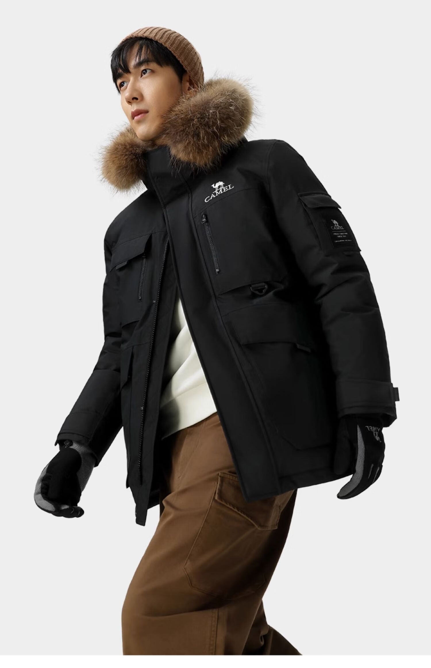 CAMEL [Guanghan Palace] Outdoor Waterproof Windproof Thickened Three-Protection Workwear Down Jacket for Men and Women N133 20
