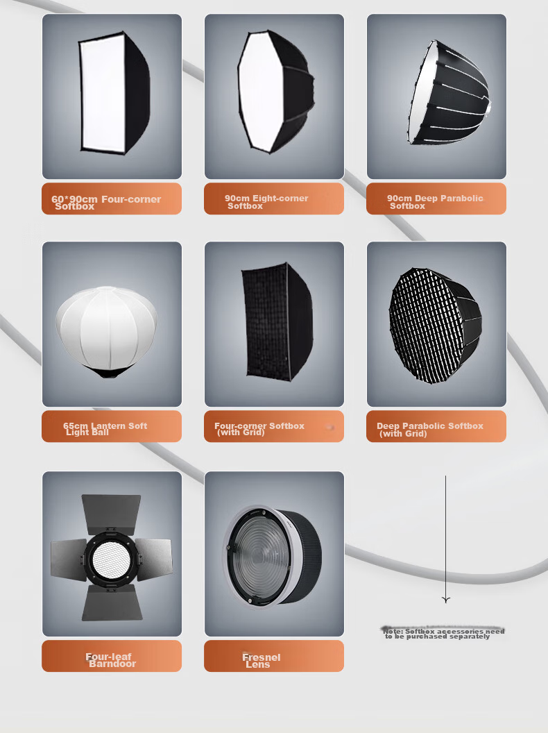 Beiyang 500W Live Streaming Fill Light, Photography Spherical Light, Soft Light, Internet Celebrity Host Beauty Light, Studio Photography Light, Video Shooting Constant Light 500BI 17