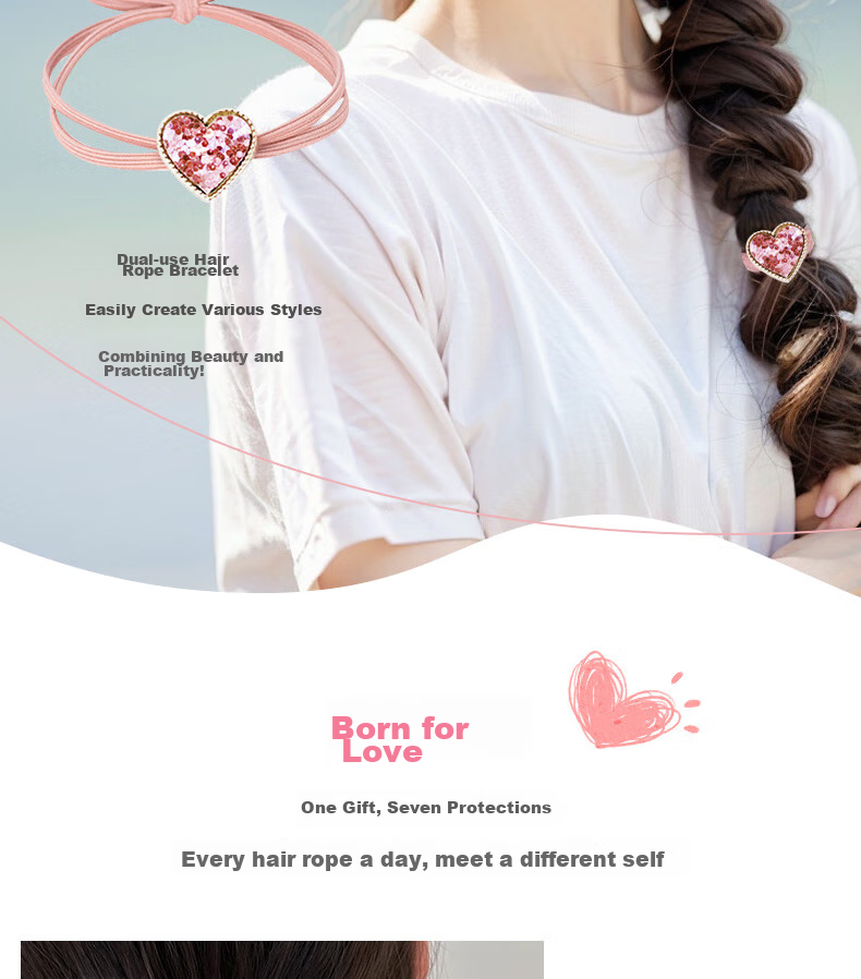 Gunai Sweet One-Week Hair Ties, Hair Bands, Hair Elastics, Hair Accessories Gift Box, Practical Birthday Present for Girls 4
