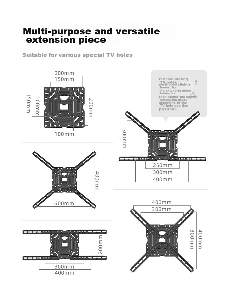 NB D65 TV Wall Mount Universal Rotating Extendable TV Bracket for Xiaomi, Hisense, Skyworth, TCL, Samsung (32-75 Inches) 16