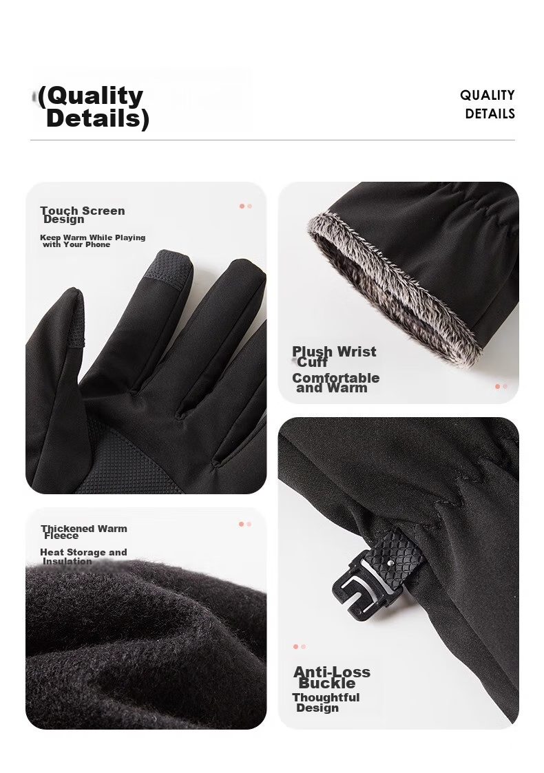 Li-Ning Cycling Gloves, Winter Men's Warm Thickened Cold-Proof Ski Gloves, Electric Bike Motorcycle Gloves, Windproof And Frost-Resistant 14