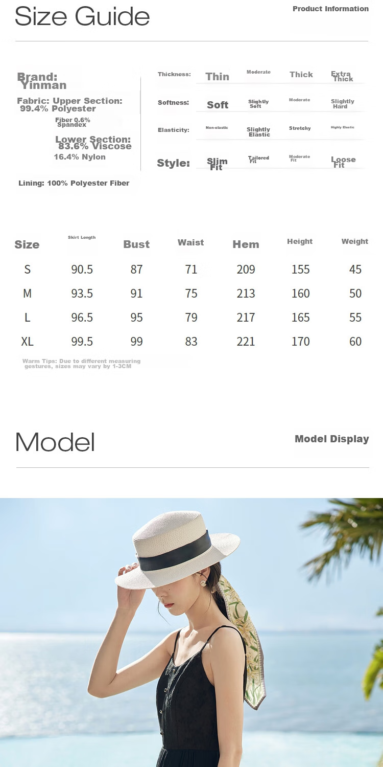 INMAN Summer Jacquard Texture Women's Solid Color Spaghetti Strap Dress, Slimming Versatile Mid-Length Dress, Pastoral Apricot, XL 6